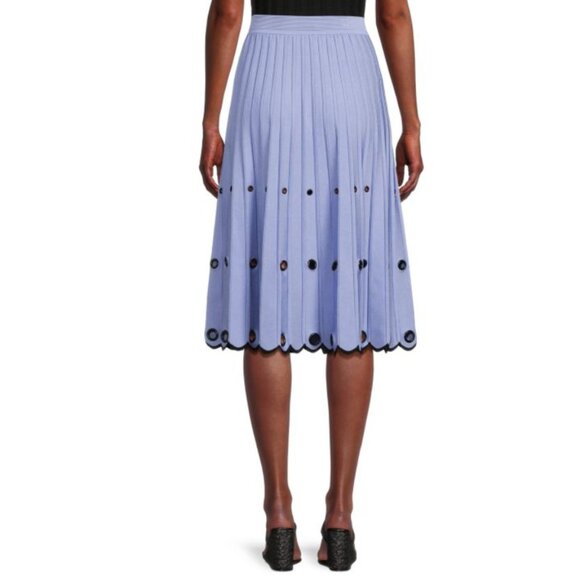 JONATHAN SIMKHAI Pleated Knit Skirt Women's Light Blue Hydrangea Size M NWT - Picture 2 of 3